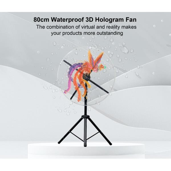 80CM High Resolution 3D Wifi Hologram LED Fan Holographic Projector Display Advertising 3D Holographic Fan for Outdoor Events