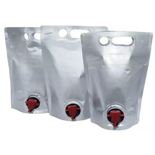 Aluminum Foil Stand Up Pouch With Spout 1l 2l 3l 5l Olive Oil Coffee Wine Beverage