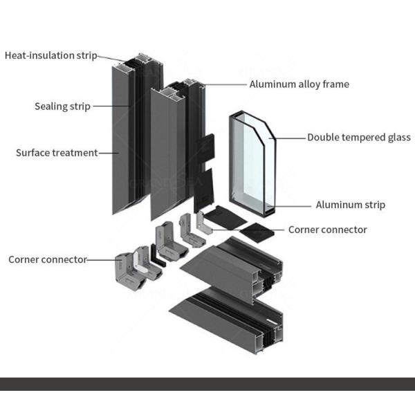 Double Glazed Modern Aluminum Casement Windows Customized Size