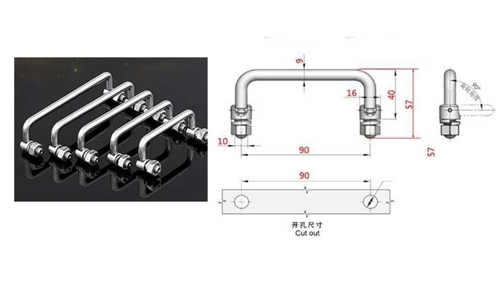 Hasp 304 Stainless Steel Cabinet Pulls Iron Chrome Folding Pull Handle