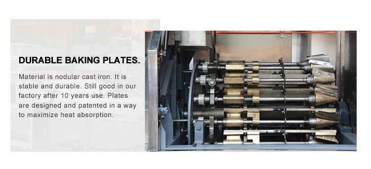 High Speed Corn Wafer Sugar Cone Production Line With Stainless Steel Texture , 107 Baking Plates