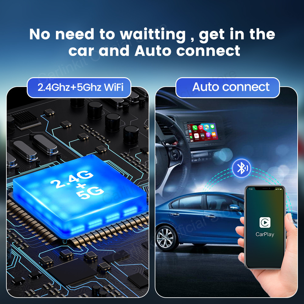Car Wired To Wireless Carplay Android Auto 2 In 1 Adapter CPC200-2air Plug And Play Design