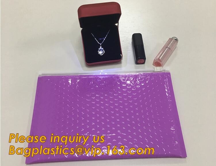 Cosmetic Slider Zip lockk Bubble Bags Bubble Slide Pouch,Zip lockk esd bubble bag bubble packaging wrap cosmetic pouch slide