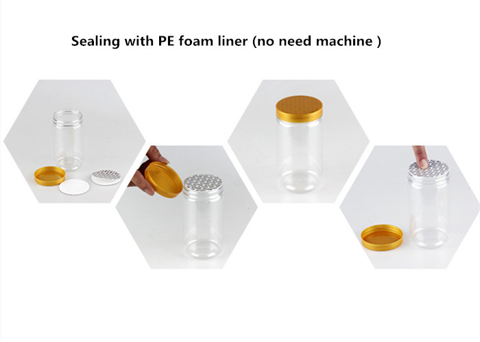 Kitchen 450ml Square Round Plastic Canisters Transparent SGS With Plastic Screw Top