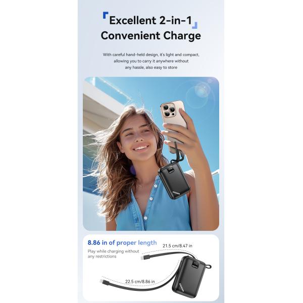 Essager ES-D025 65W Portable Laptop 20000mAh Power Bank With Type C Lightning Cables