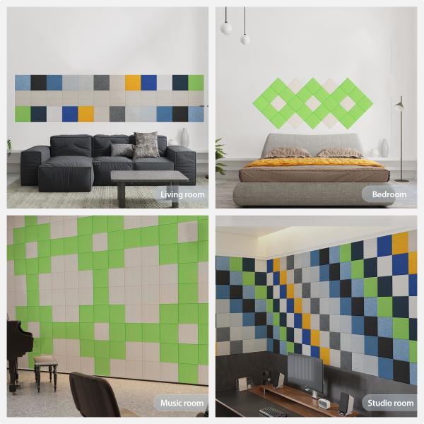 Sound Absorbing DIY PET Acoustic Wall Panel Sound Proofing Polyester Fiber For Cinema Office