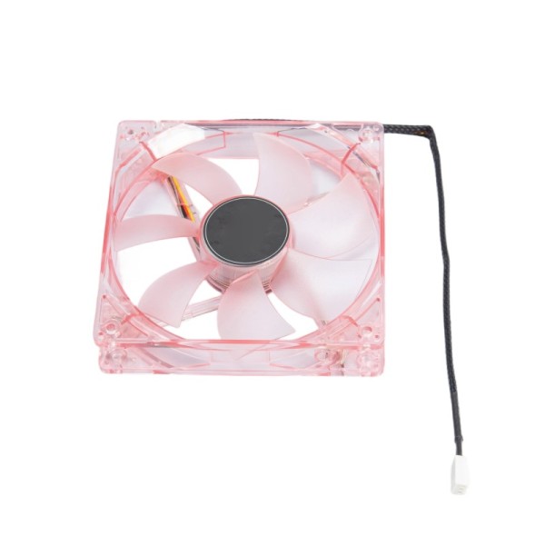120mm Transparent Pink LED PC Case Fan, 4Pin PWM Quiet Cooling Fan for Computer Cases