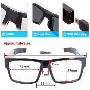 China Security Hidden Camera Sunglasses1080P Built-In 32G Memory Card Touch Control wholesale