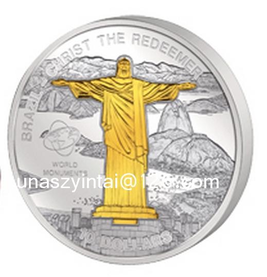 Christian Religion Brazil Silver Coin
