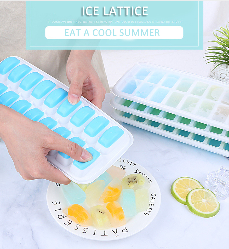 Ice Cream Tools Type Ice Cream Makers BPA Free 14 Cavity Silicone Ice Mold with Cover