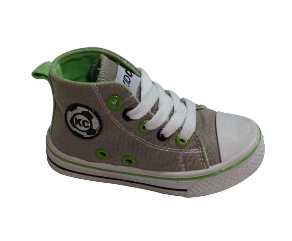 Quality Kids PVC injection canvas shoes high cut for boys for sale