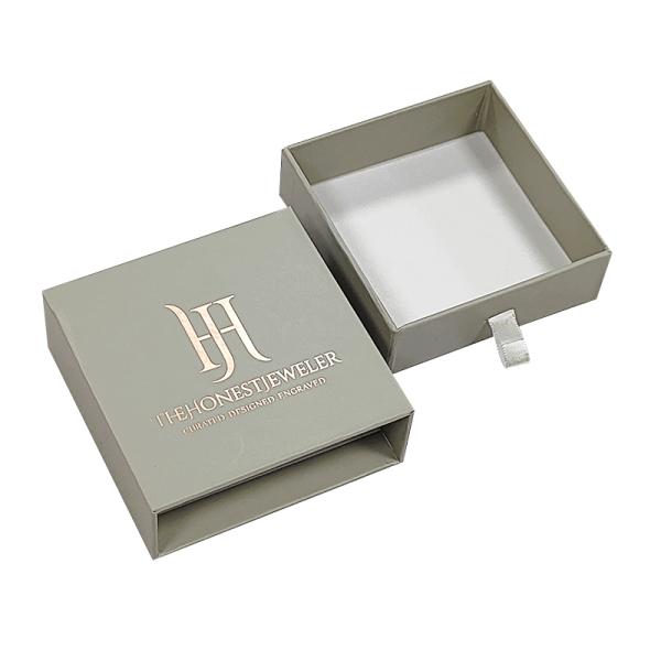 Recyclable Small Sliding Jewelry Box Varnishing Sliding Drawer Gift Boxes