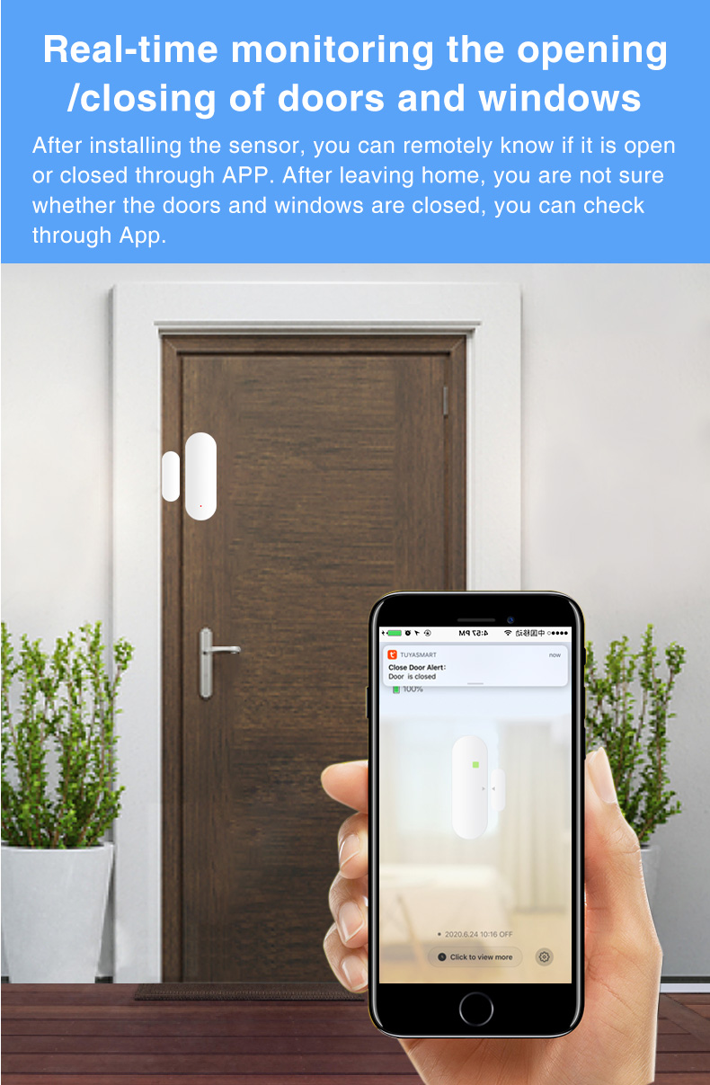 Zigbee 802.15.4 Wifi Door Window Sensor Tuya Smart Door Sensor No Hub
