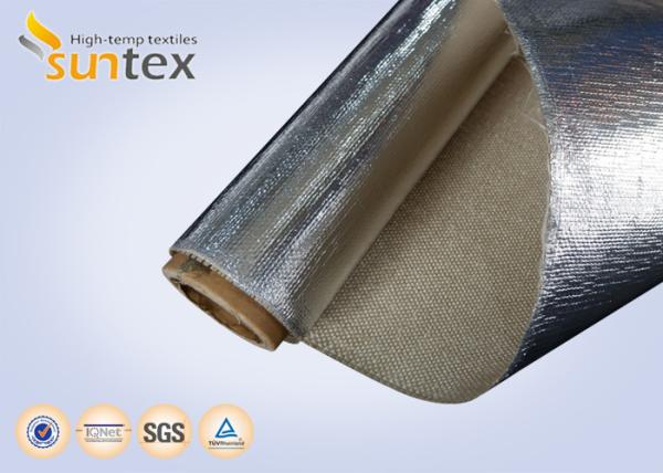 Quality 18 Micron Aluminum Foil Coated Heat Reflective Fabric Fiberglass Insulation Cover for sale