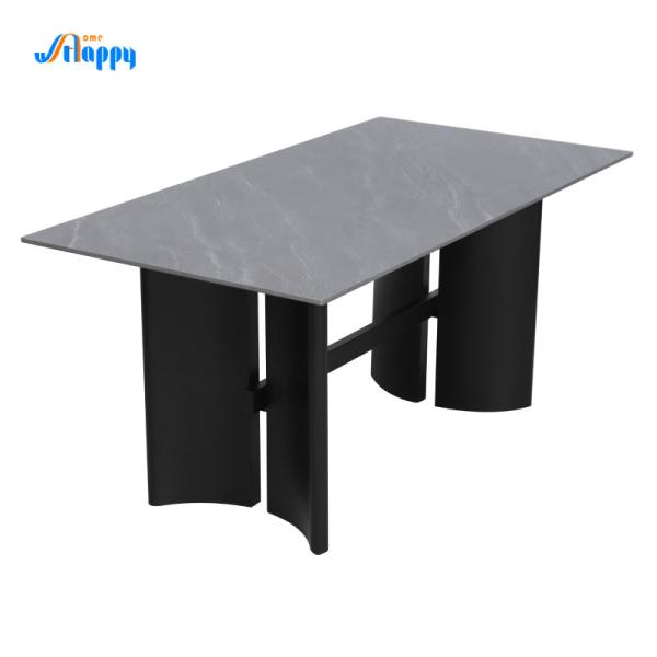 Quality Customizable 1650mm Black Ceramic Dining Table Easy Assemble DT-1020 for sale