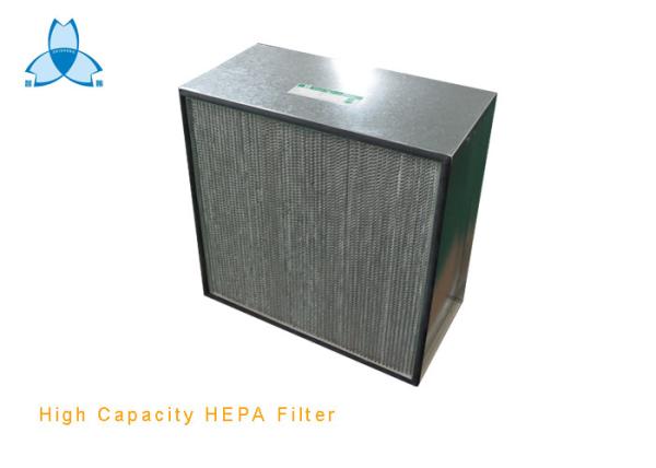Quality Galvanized Frame High Capacity HEPA Air Filter With Aluminum Separator H13 Class for sale
