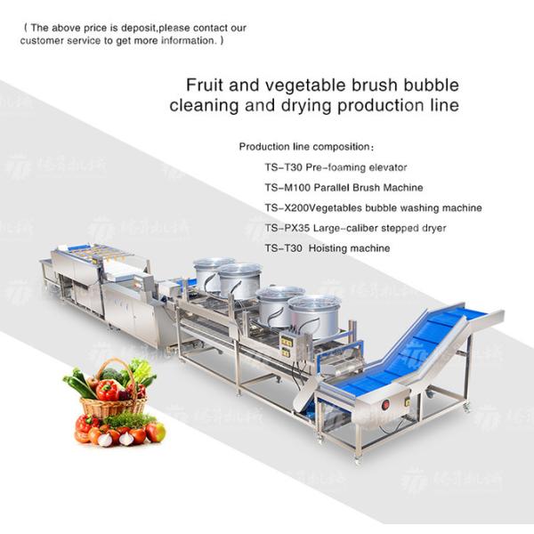 Fruit and vegetable brush bubblecleaning and drying production line Fruit Vegetable FOOD processing production Machine