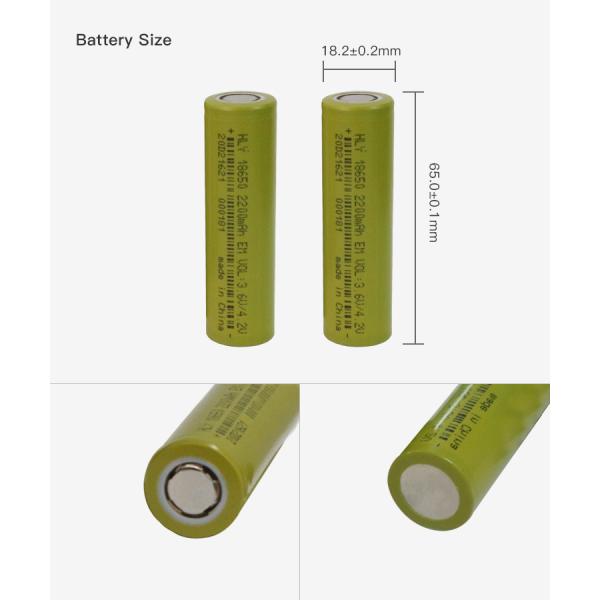 3.6V Cylindrical High Safety Lithium Ion Rechargeable Battery Cell 2200mah 18650