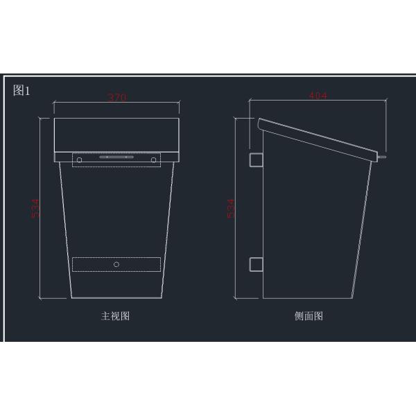 Curbside Wall Mounted Dog Waste Bin , Pet Waste Station Rectangular Shape