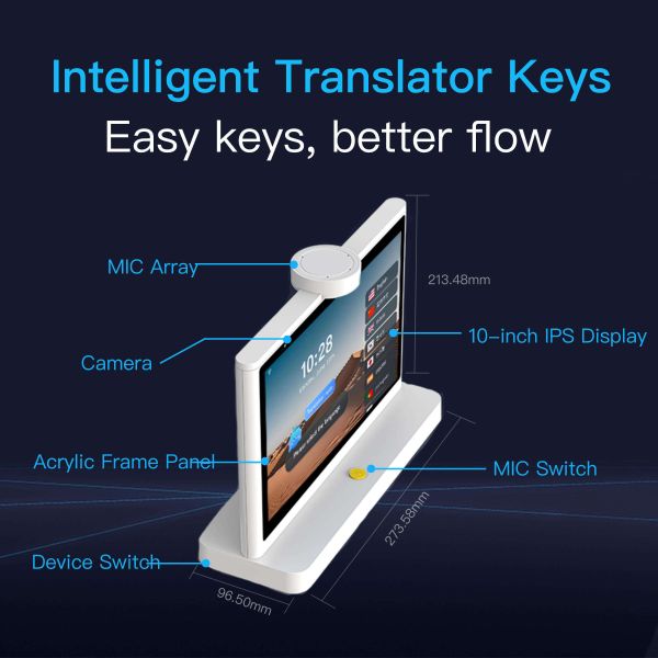 10.1 Inch AI Smart Translator with Real-Time Voice Translation Supporting 100+ Languages