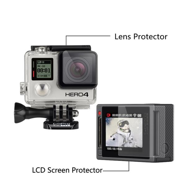 Quality High Transparency LCD Screen Protector + Waterproof Housing Case Lens Protective Film For GoPro Hero 4 3+ 3 for sale