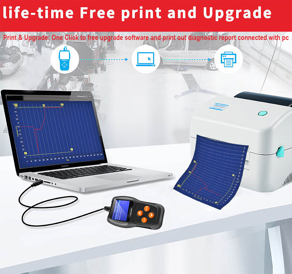 Portable Car Battery Tester With Printer Checking Internal Resistance Value Unique Pattern Design