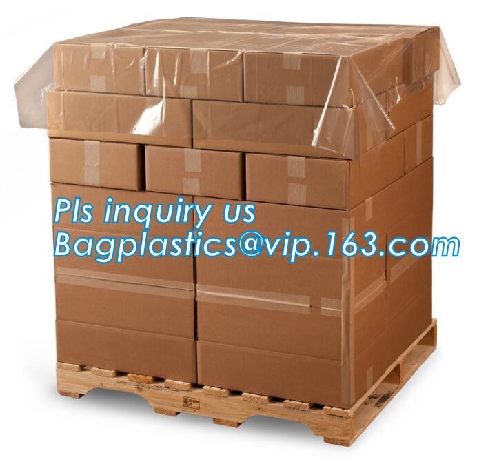 Customized Square Bottom or Side Guesst Plastic Protective Pallet Covers, 4 Mil Dust proof Clear Pallet Covers, BAGPLAST