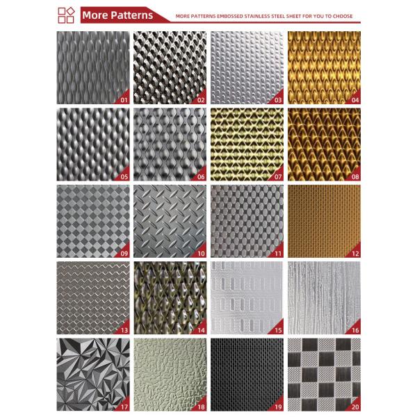 0.25mm Stainless Steel Embossed Plate 201 304 430 Decoration Stainless Steel Sheet
