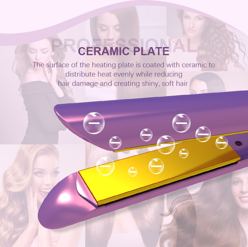 Flat Iron 2 In 1 Straightener Curler 45W With 3D Floating Plates