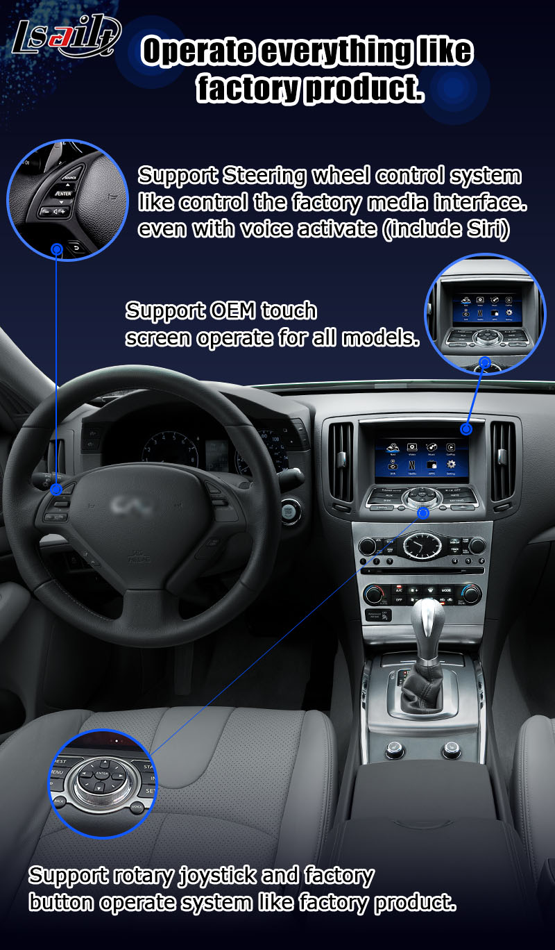 Wireless carplay android auto for Infiniti G37 G25 Q40 Q60 370GT skyline 08IT