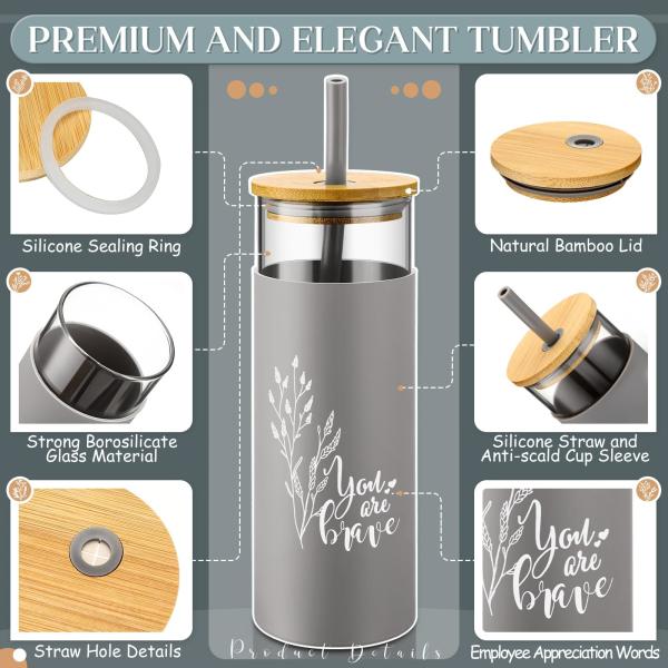 Awesome Aesthetic High Borosilicate Glass Can Shaped Cup Glass Coffee Mug With Straw Bamboo Lid For Office Large Capacity Easy To Use In Daily Life