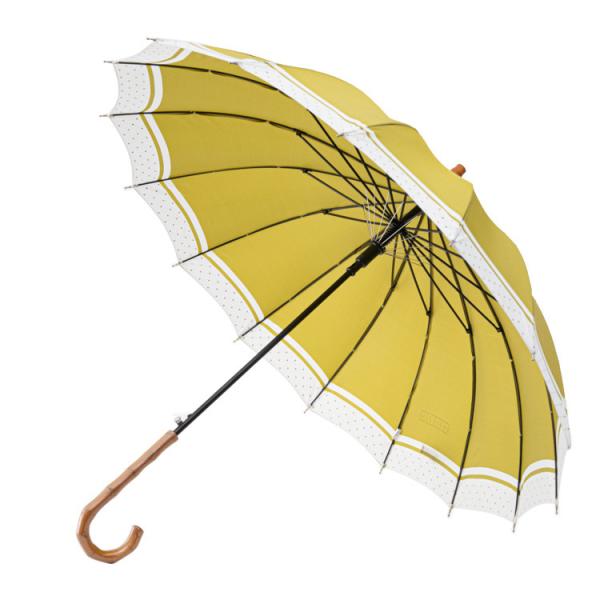 Quality 16K J Shape Curve Rattan Handle Straight Umbrella for sale