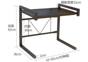 Customized Microwave Oven Rack / Iron Steel Kitchen Storage Shelves Adjustable