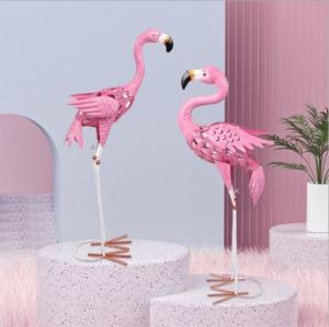 Creative Iron Pink Flamingo Garden Decoration