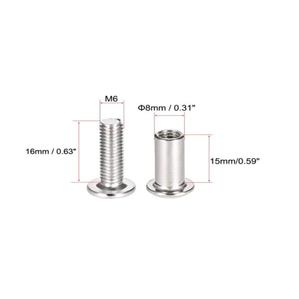 304SUS M20 Hex Socket Head Screw JIS Male And Female Screws