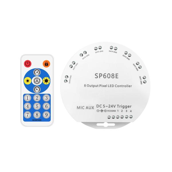 Quality SP608E Bluetooth LED Strip Smart Controller Full Color 8CH Independent Signal for sale