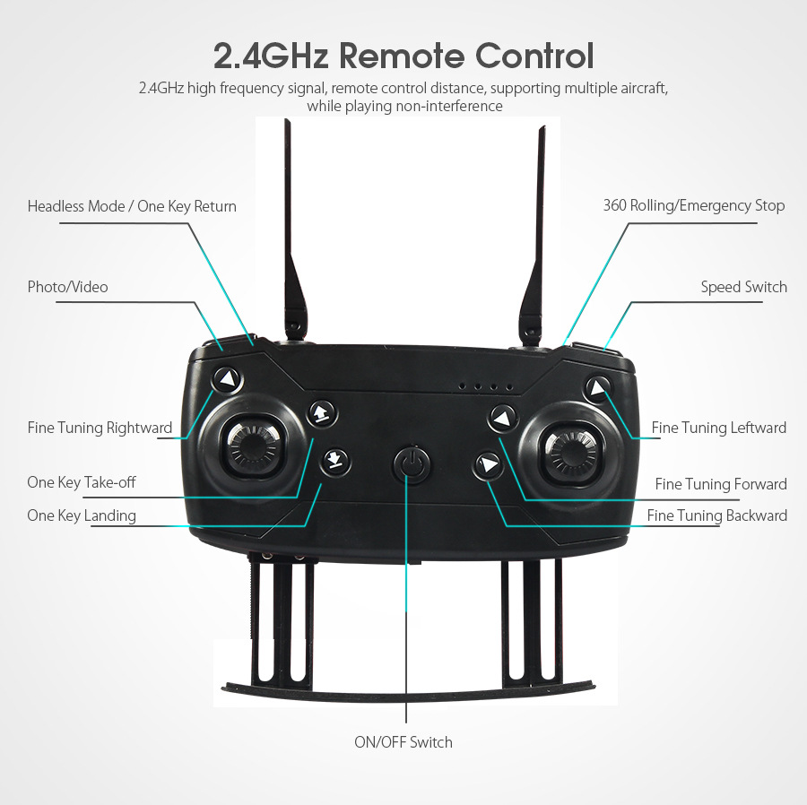 Foldable Altitude Hold Quadcopter Live Video E58 drone camera 1080p