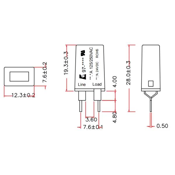 24V DC 97 Series Automatic Reset PCB Circuit Breaker