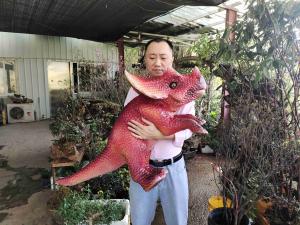 China Red Baby Customization Dino Hand Puppet For Amusement Park wholesale