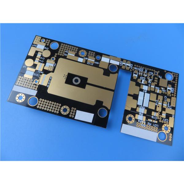 RF-60TC High Frequency PCB 30mil 0.762mm Double Sided RF PCB with Black Solder Mask Coating Immersion Gold