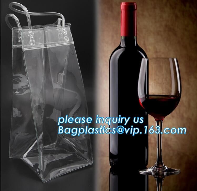 Eco friendly LONG HANDLE RECYCLABLE PVC WINE BAG, CARRIER BAG,HANDY BAG,GIFT WINE BAG,PROMOTION, PROMOTIONAL PRODUCTS PA