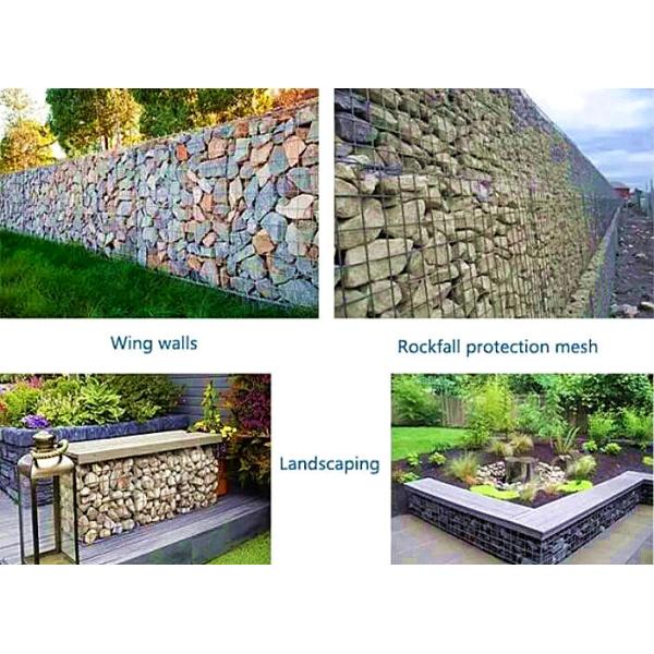 ISO Hexagonal Gabion Baskets 2mx1mx1m Gabion Wire Mesh