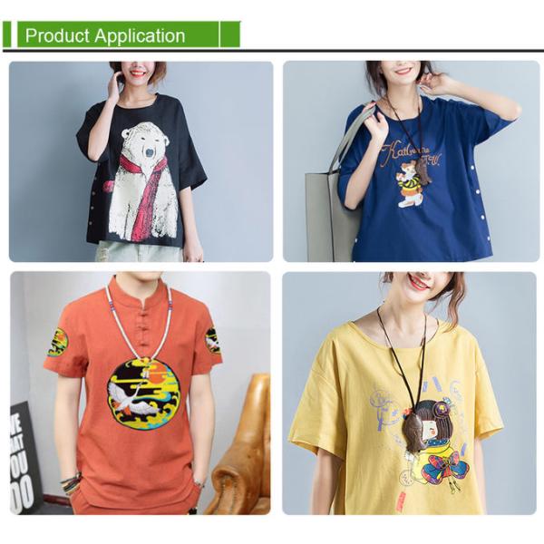 offset printing heat transfers PET Film Heat Transfer Neck Labels Embossed / Weaving Technics Colorful Design