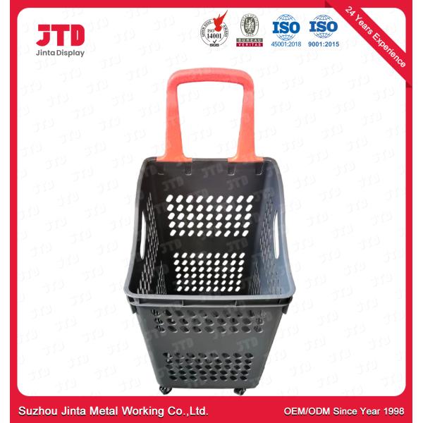 60L Plastic Shopping Trolley Baskets Red Blue Green
