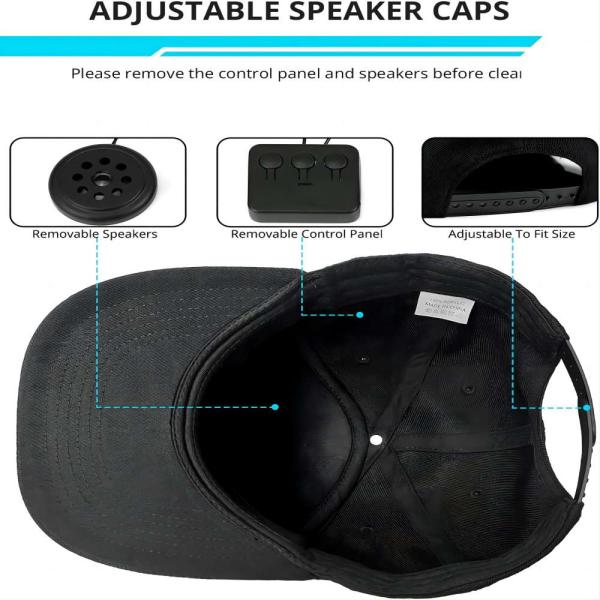 Bluetooth speaker hat with bluetooth 5.1 adjustable songs wireless speaker for Horseback Riding, Kayaking,Snowboating