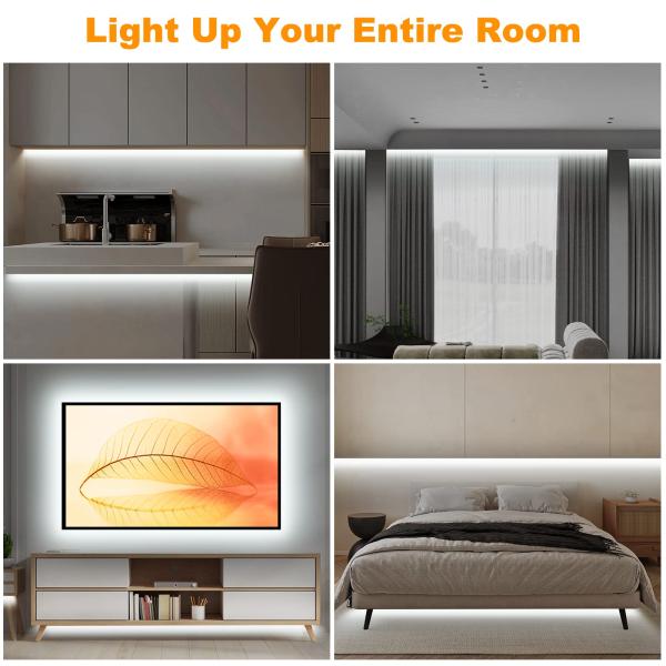 Smart White COB Led Strip Light with App and Remote 227g IP20 3000K Bright Warm White