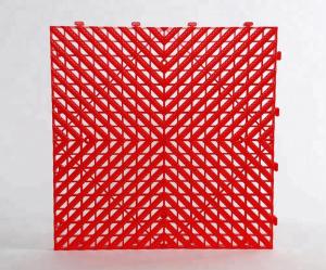 Red Rot Proof Interlocking Garage Carpet Tiles Load 2500N