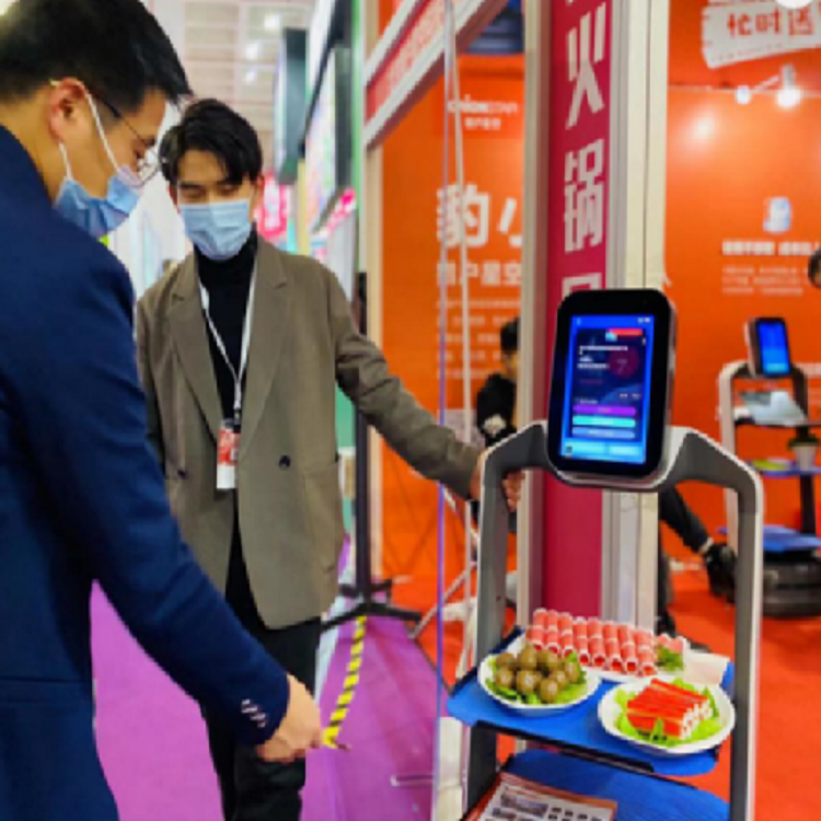 Delivery Robot AI Catering Delivery Food Waiter in Restaurant and Intelligent Autonomous Navigation Service Robot