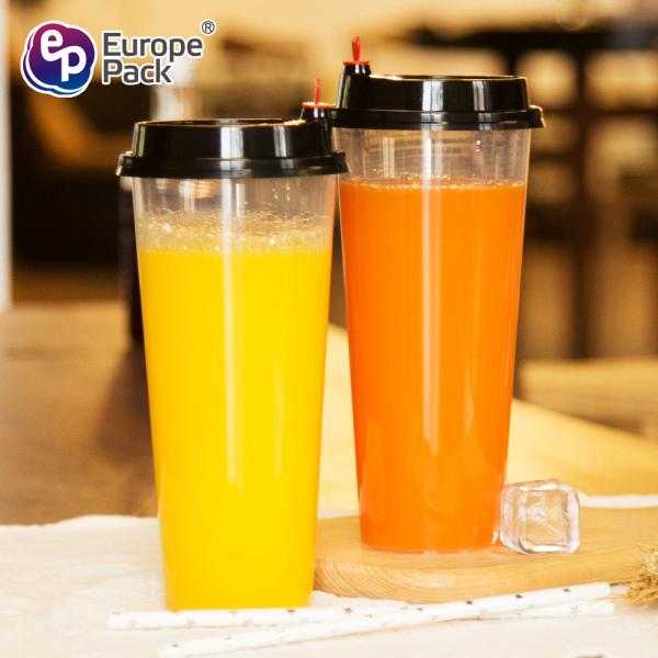Quality Hot sale hot cold drinking  plastic cup pp  700ml disposable plastic cups with lid for sale