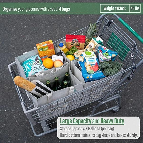 Heavy Duty Canvas Shopping Bag With Pockets Zip Codycross Grocery Eco Friendly